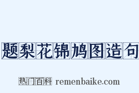 题梨花锦鸠图造句是什么意思的图片